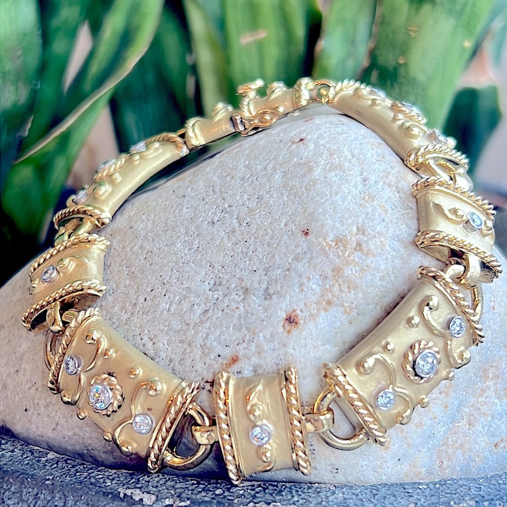 18 karat gold, and diamond bracelet
